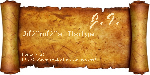 Jónás Ibolya névjegykártya