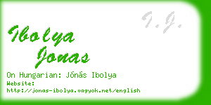 ibolya jonas business card