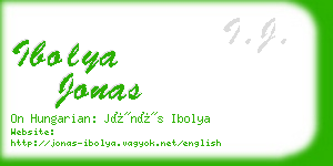 ibolya jonas business card